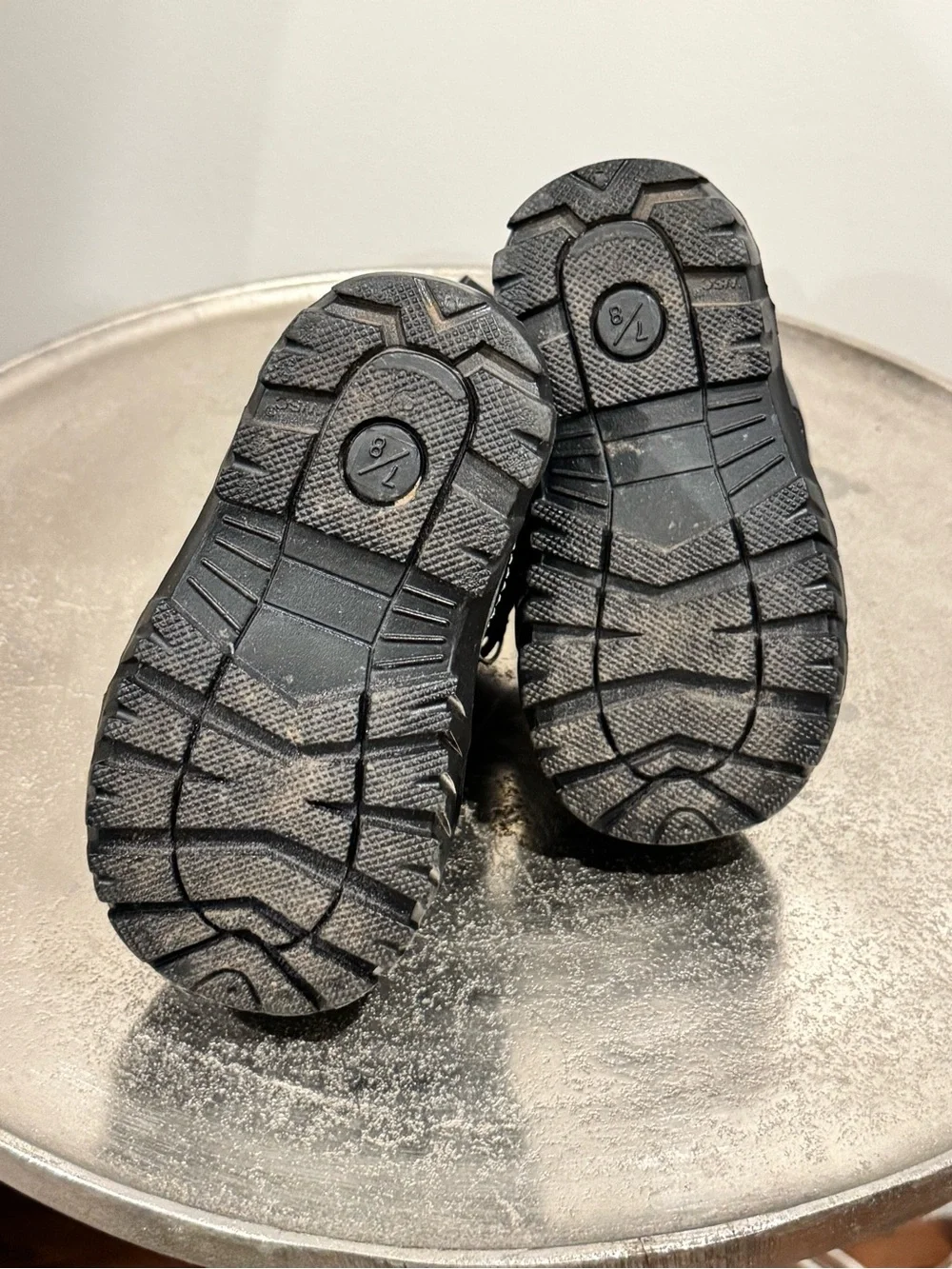 Kids Black & Gray Insulated Rain and Snow Boots